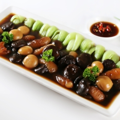 Cải thìa sốt bào ngư nấm Đông cô 