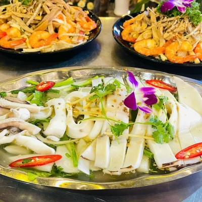 Mực Phú Quốc hấp gừng