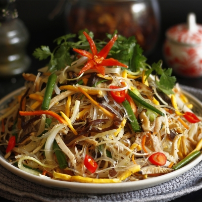 Miến xào thịt cua 