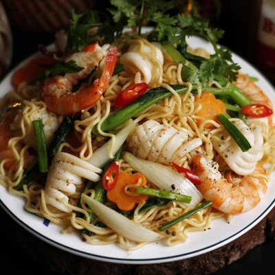 Mì xào hải sản  